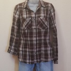 Maurices button down plaid shirt